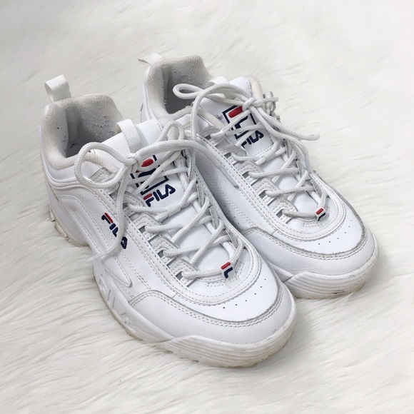 white platform sneakers fila